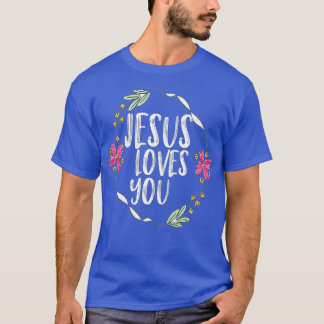 Jesus Liebe dich mit runder Blume (1) T-Shirt