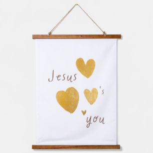 Jesus Liebe dich. Moderne Holzteppiche Wandteppich Mit Holzrahmen