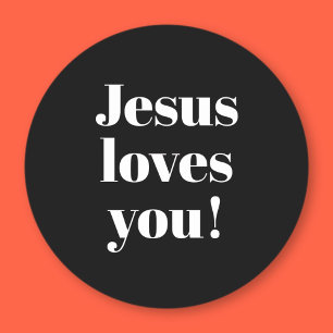 Jesus Liebe dich!   Retro-Moderner Stil Runder Aufkleber