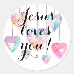 Jesus Liebe dich! Runder Aufkleber
