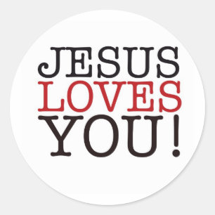 Jesus Liebe dich! Runder Aufkleber