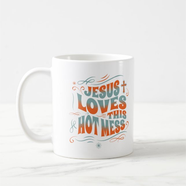 Jesus Liebe dieses heiße Mess Witzige Christliche  Kaffeetasse (Links)