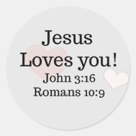 Jesus Liebe Du hast Schrift Runder Aufkleber