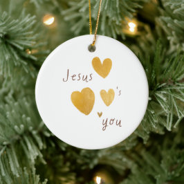 Jesus Liebe euch. Weihnachtsschmuck. Moderne Keramik Ornament