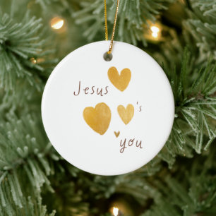 Jesus Liebe euch. Weihnachtsschmuck. Moderne Keramik Ornament