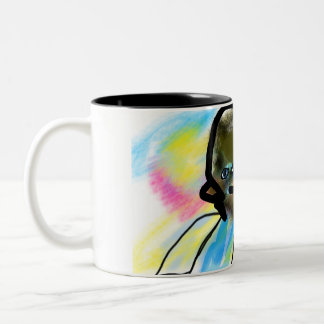 jesus Liebe gibt nicht auf Zweifarbige Tasse