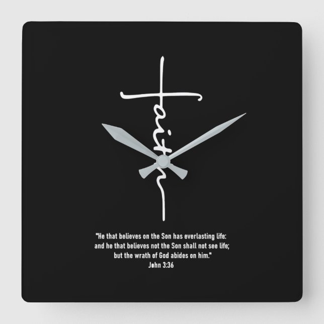Jesus-Liebe| Glaube Kreuz Christlichen Jesus Glaub Quadratische Wanduhr (Vorderseite)
