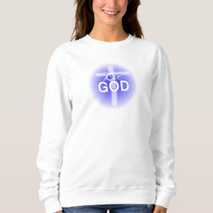 Jesus Liebe God Cross Blue Heart Sweatshirt