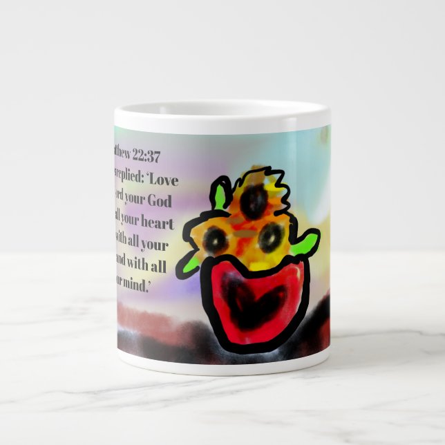 Jesus Liebe herum  Jumbo-Tasse (Vorderseite)