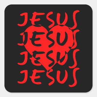 Jesus Liebe Herz Christlicher Glaube Johannes 3:16 Quadratischer Aufkleber