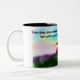 Jesus Liebe hier Zweifarbige Tasse