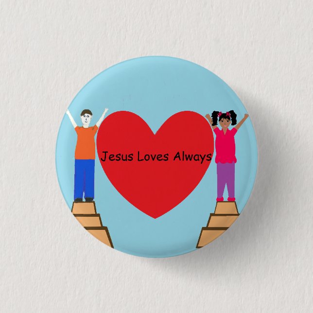 Jesus-Liebe-immer Knopf Button (Vorderseite)
