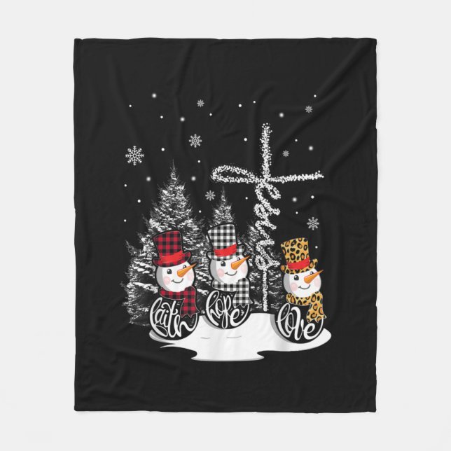 Jesus Liebe | Jesus Faith Hope Liebe Snowman Fleecedecke (Vorderseite)