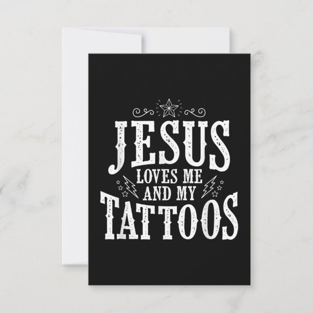 Jesus Liebe | Jesus Liebe mich und meine Tattoos RSVP Karte (Vorderseite)