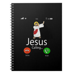 Jesus Liebe   Jesus ruft an.. Jesus ruft Christlic Notizblock