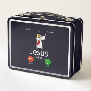 Jesus-Liebe  Jesus ruft... Jesus Telefon Christlic Metall Brotdose