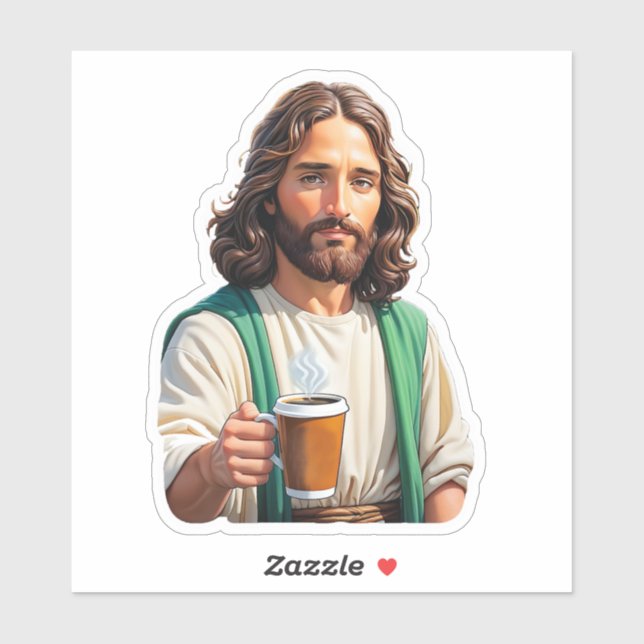 Jesus Liebe Kaffee lang Aufkleber (Blatt)