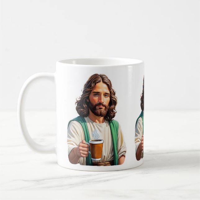 Jesus Liebe Kaffee lang Kaffeetasse (Links)