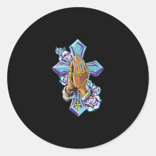 Jesus Liebe   Kreuzen Hand Jesus Christus Glaube Runder Aufkleber