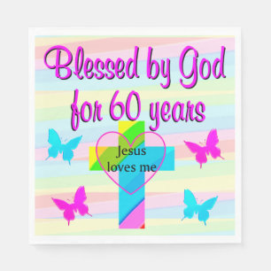 JESUS LIEBE ME 60. GEBURTSTAG NAPKINS SERVIETTE