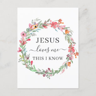 Jesus Liebe Me Aquarell Blumengesteck Postkarte