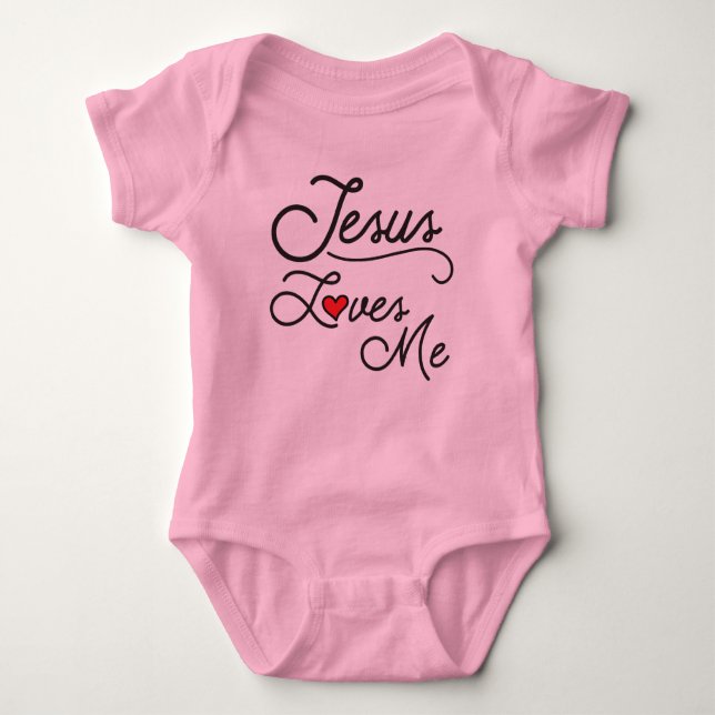 Jesus Liebe Me Baby Shirt mit Herz (Vorderseite)