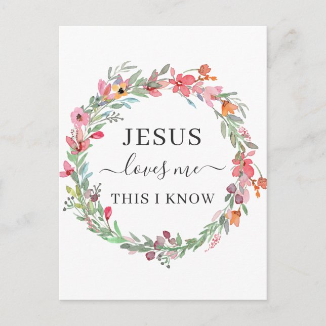 Jesus Liebe Me Blumenkrautposter Postkarte (Vorderseite)