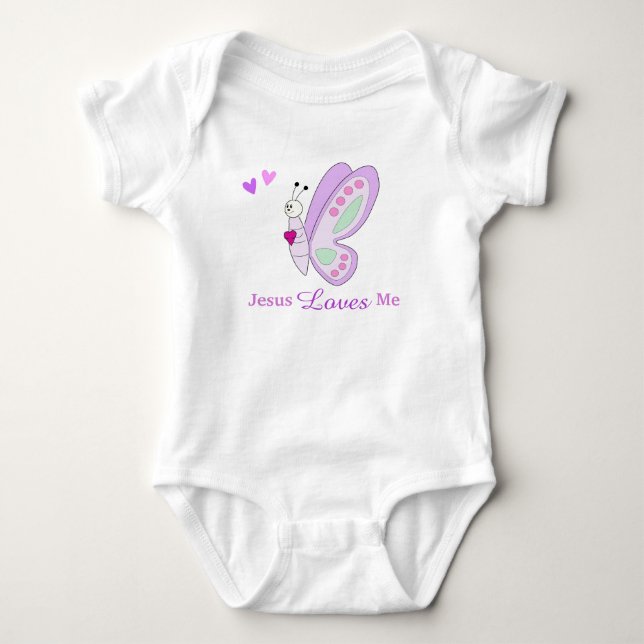 Jesus Liebe Me Butterfly Baby Bodysuit Strampler (Vorderseite)
