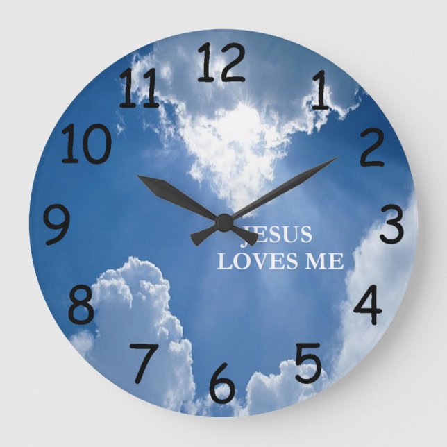 Jesus Liebe Me Clock Große Wanduhr (Vorderseite)