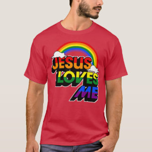 Jesus Liebe Me Gay Rainbow Funny Niedlich Christli T-Shirt