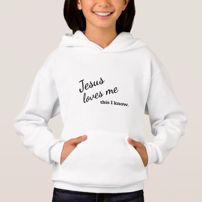 Jesus Liebe Me Girl's Hoodie - Schwarzer Text (Vorderseite)