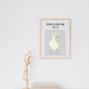 Jesus Liebe Me John 3:16 Baby Duck Poster
