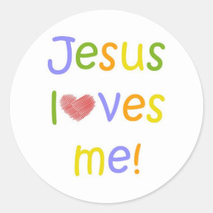 Jesus Liebe Me Sticker//Weiß Runder Aufkleber