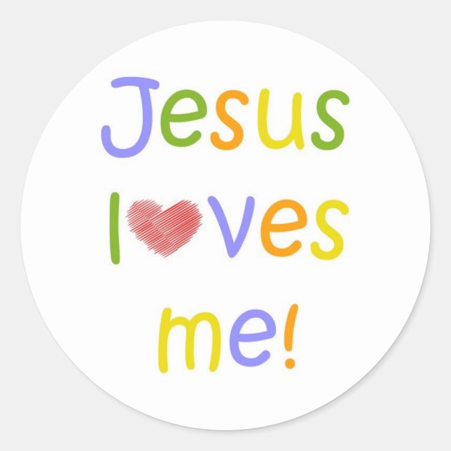Jesus Liebe Me Sticker//Weiß Runder Aufkleber (Vorderseite)