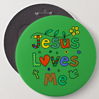 Jesus Liebe MeI Doodles I KellyGrn I Colossal 6x6 Button