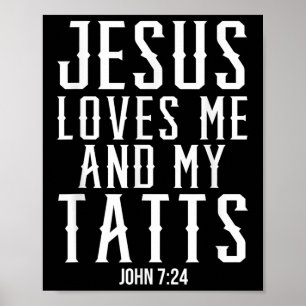 Jesus Liebe mich und meine Tatra Funny Tattoo Chri Poster