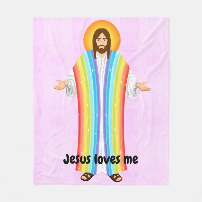 Jesus Liebe mir Fleecedecke (Vorderseite)