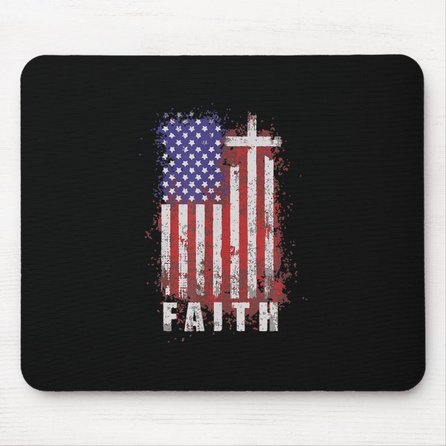 Jesus Liebe | Patriotischer Christlicher Glaube Je Mousepad (Vorne)