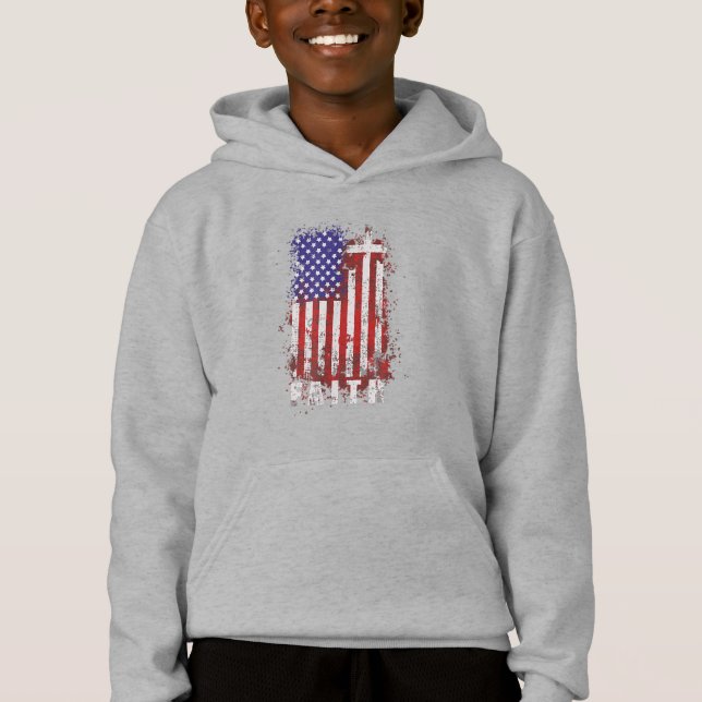 Jesus-Liebe| Patriotischer Christlicher Glaube Jes Hoodie (Vorderseite)
