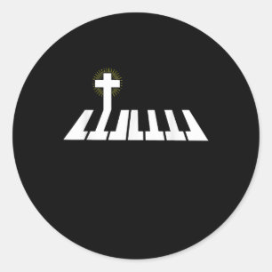 Jesus-Liebe Piano Kreuz Christlichen Jesus Faith Runder Aufkleber