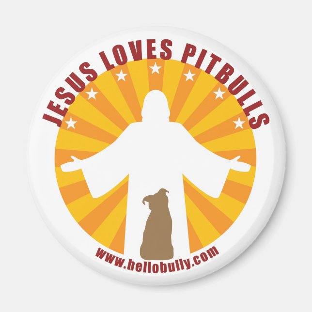 Jesus Liebe Pitbulles Magnet (Vorne)