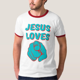 Jesus Liebe Sie glauben basierte Quote Mens Ringer T-Shirt