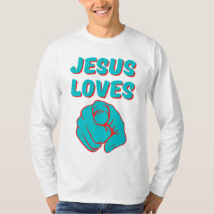 Jesus Liebe Sie glauben, dass Zitat Mens Long Slee T-Shirt