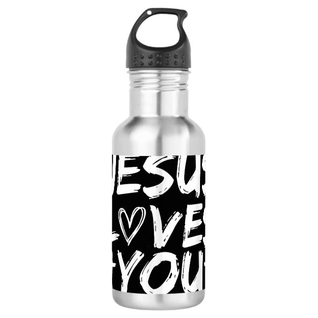 Jesus Liebe Sie Jesus Edelstahlflasche (Vorderseite)