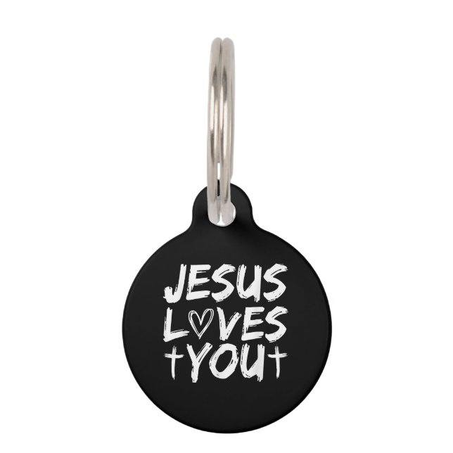 Jesus Liebe Sie Jesus Haustiermarke (Vorderseite)