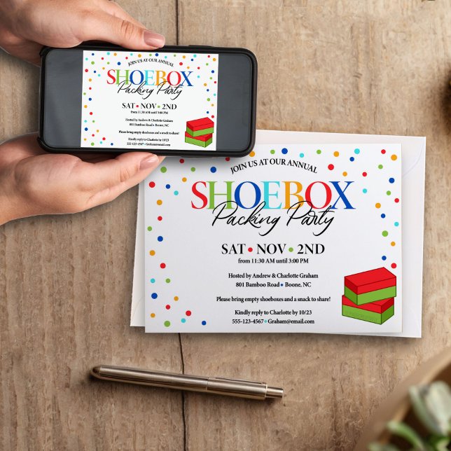 Jesus Liebe Sie - Shoebox Party Einladung (Punkte) (Von Creator hochgeladen)