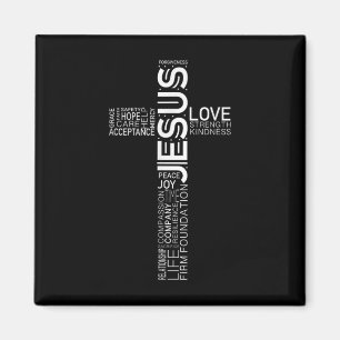Jesus Liebe White über Christliches Schwarzes Kreu Magnet