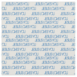 Jesus Liebe You Blue Grunge Schriftart White Stoff