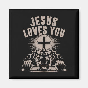 Jesus Liebe You Funny Christlich Workout Gym Barbe Magnet