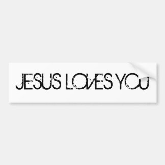 Jesus Liebe you Grunge Schriftart White Autoaufkleber